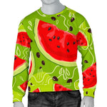 Yummy Watermelon Pieces Pattern Print Men's Crewneck Sweatshirt GearFrost