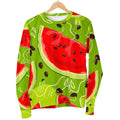 Yummy Watermelon Pieces Pattern Print Men's Crewneck Sweatshirt