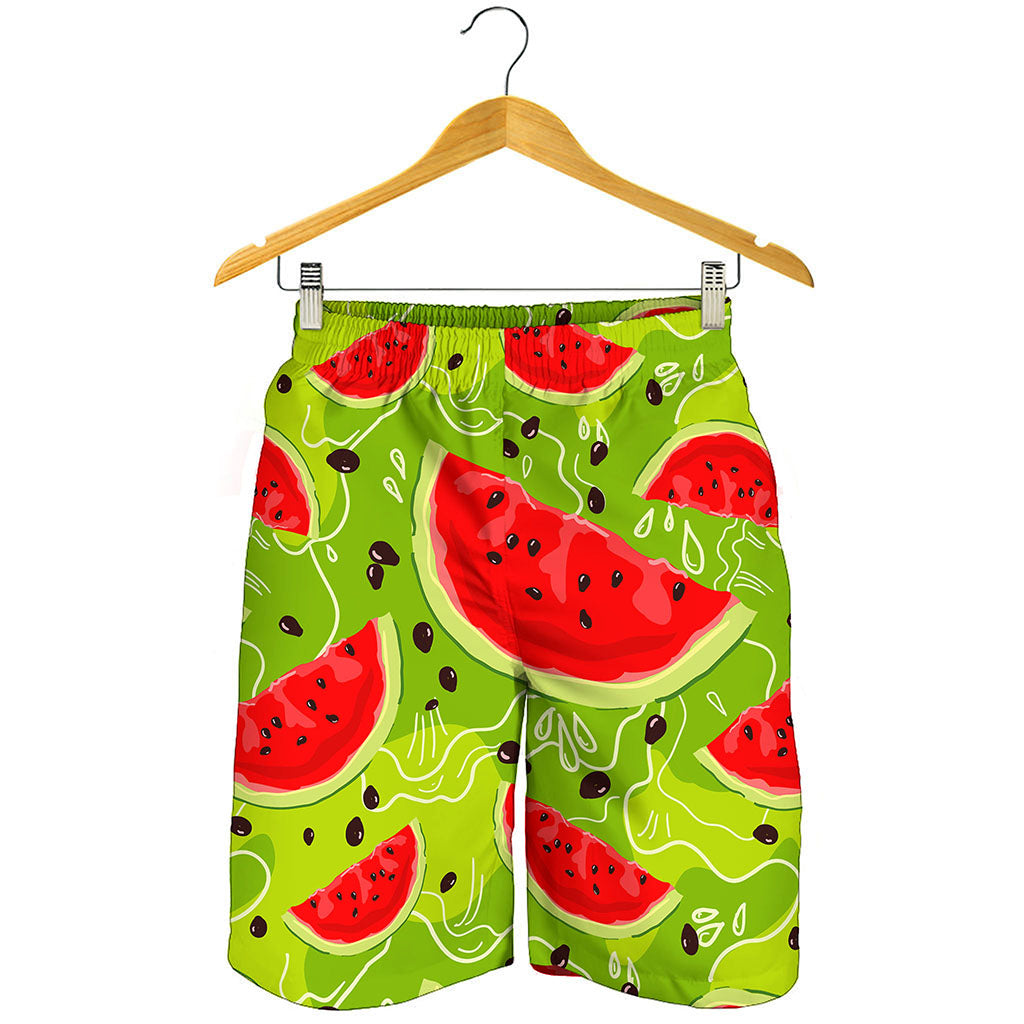 Yummy Watermelon Pieces Pattern Print Men's Shorts