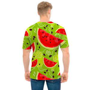 Yummy Watermelon Pieces Pattern Print Men's T-Shirt