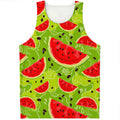 Yummy Watermelon Pieces Pattern Print Men's Tank Top