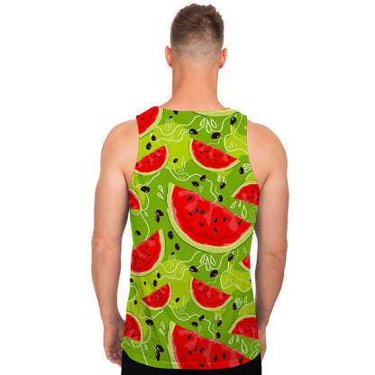 Yummy Watermelon Pieces Pattern Print Men's Tank Top