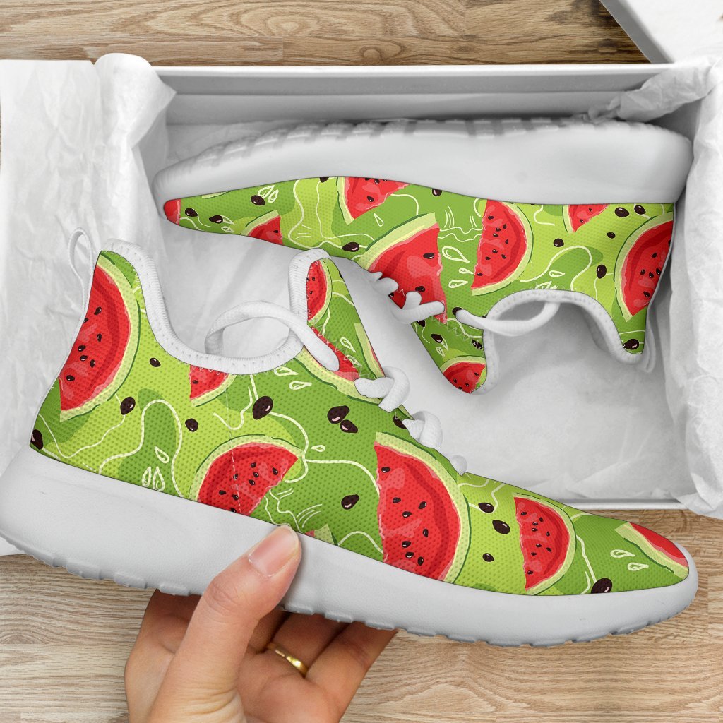 Yummy Watermelon Pieces Pattern Print Mesh Knit Shoes GearFrost