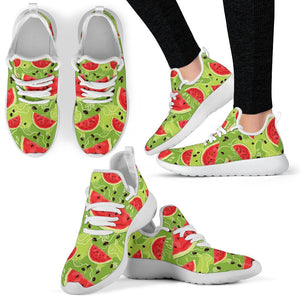 Yummy Watermelon Pieces Pattern Print Mesh Knit Shoes GearFrost