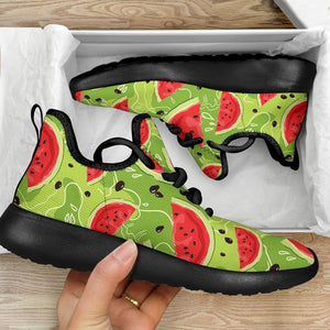 Yummy Watermelon Pieces Pattern Print Mesh Knit Shoes GearFrost