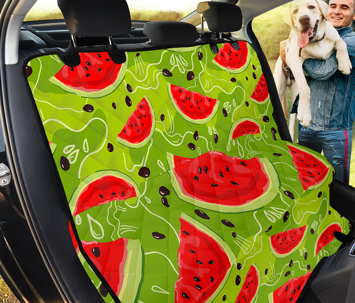 Yummy Watermelon Pieces Pattern Print Pet Car Back Seat Cover
