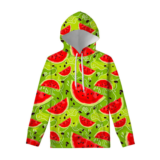 Yummy Watermelon Pieces Pattern Print Pullover Hoodie