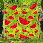 Yummy Watermelon Pieces Pattern Print Quilt