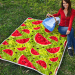 Yummy Watermelon Pieces Pattern Print Quilt
