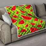 Yummy Watermelon Pieces Pattern Print Quilt