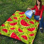 Yummy Watermelon Pieces Pattern Print Quilt