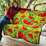 Yummy Watermelon Pieces Pattern Print Quilt