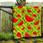 Yummy Watermelon Pieces Pattern Print Quilt