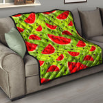 Yummy Watermelon Pieces Pattern Print Quilt