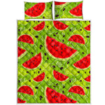 Yummy Watermelon Pieces Pattern Print Quilt Bed Set