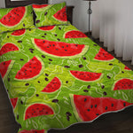 Yummy Watermelon Pieces Pattern Print Quilt Bed Set