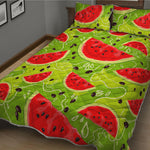 Yummy Watermelon Pieces Pattern Print Quilt Bed Set