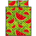 Yummy Watermelon Pieces Pattern Print Quilt Bed Set