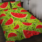 Yummy Watermelon Pieces Pattern Print Quilt Bed Set