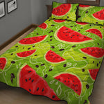 Yummy Watermelon Pieces Pattern Print Quilt Bed Set