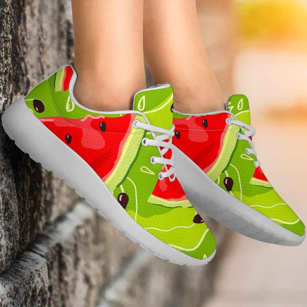 Yummy Watermelon Pieces Pattern Print Sport Shoes GearFrost