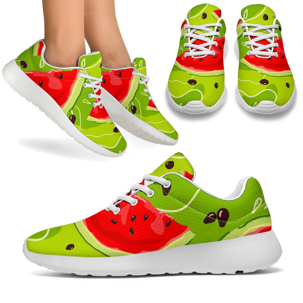 Yummy Watermelon Pieces Pattern Print Sport Shoes GearFrost