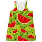 Yummy Watermelon Pieces Pattern Print Women's Racerback Tank Top