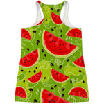 Yummy Watermelon Pieces Pattern Print Women's Racerback Tank Top