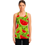 Yummy Watermelon Pieces Pattern Print Women's Racerback Tank Top