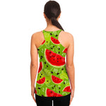 Yummy Watermelon Pieces Pattern Print Women's Racerback Tank Top