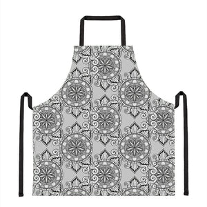 Zentangle Floral Pattern Print Apron