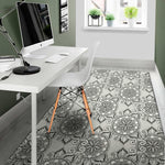 Zentangle Floral Pattern Print Area Rug