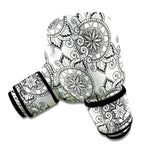 Zentangle Floral Pattern Print Boxing Gloves