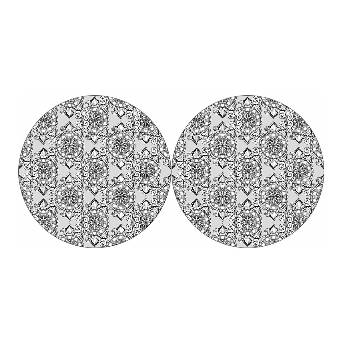 Zentangle Floral Pattern Print Car Coasters