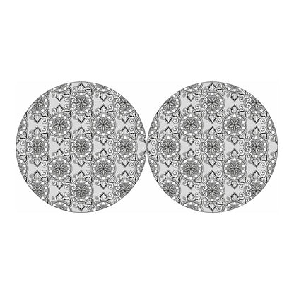 Zentangle Floral Pattern Print Car Coasters
