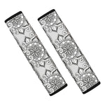 Zentangle Floral Pattern Print Car Seat Belt Covers