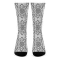 Zentangle Floral Pattern Print Crew Socks