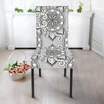 Zentangle Floral Pattern Print Dining Chair Slipcover