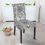 Zentangle Floral Pattern Print Dining Chair Slipcover