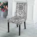 Zentangle Floral Pattern Print Dining Chair Slipcover