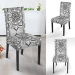 Zentangle Floral Pattern Print Dining Chair Slipcover