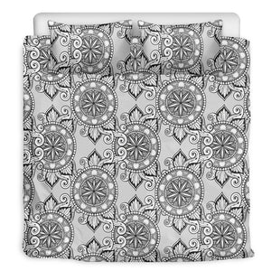 Zentangle Floral Pattern Print Duvet Cover Bedding Set