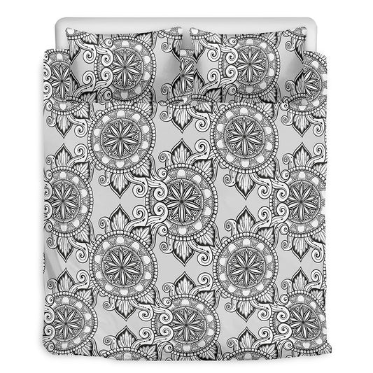 Zentangle Floral Pattern Print Duvet Cover Bedding Set