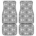 Zentangle Floral Pattern Print Front and Back Car Floor Mats