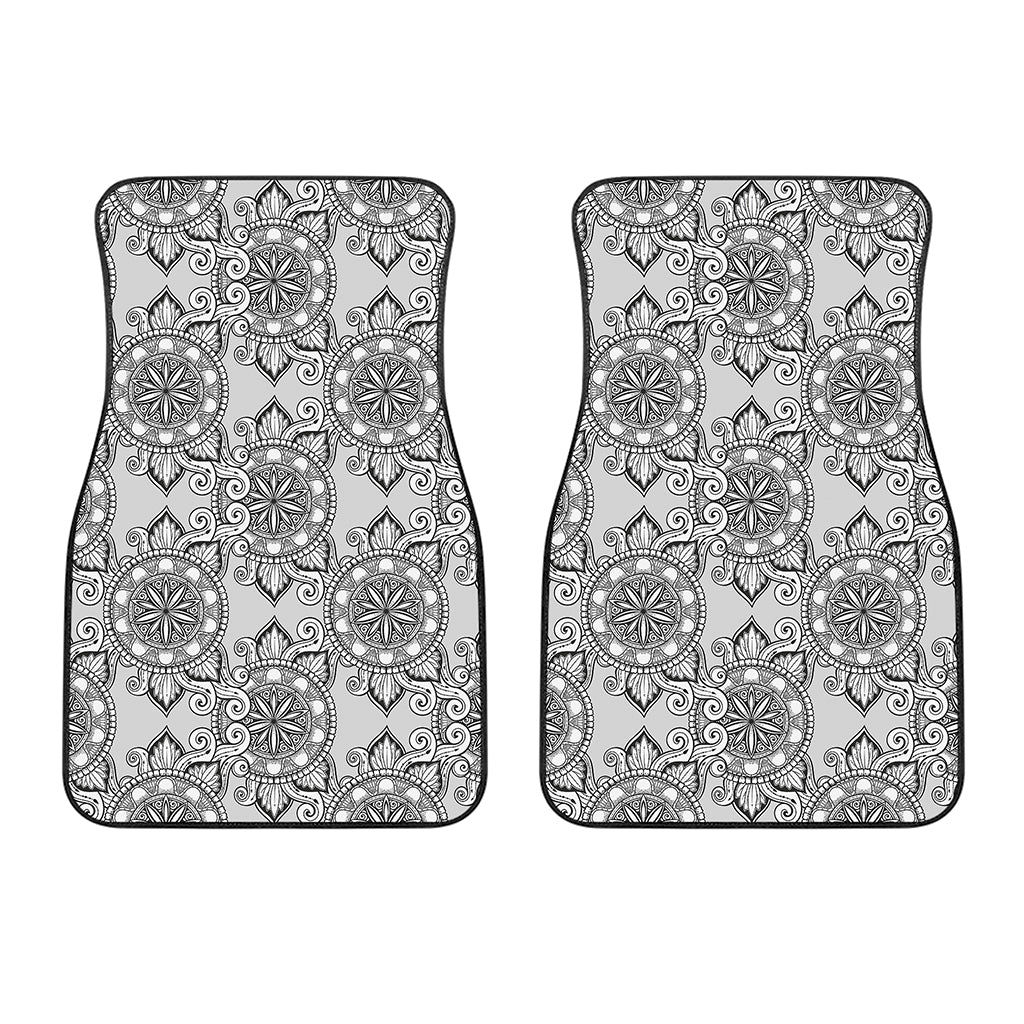 Zentangle Floral Pattern Print Front Car Floor Mats