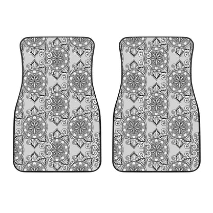 Zentangle Floral Pattern Print Front Car Floor Mats