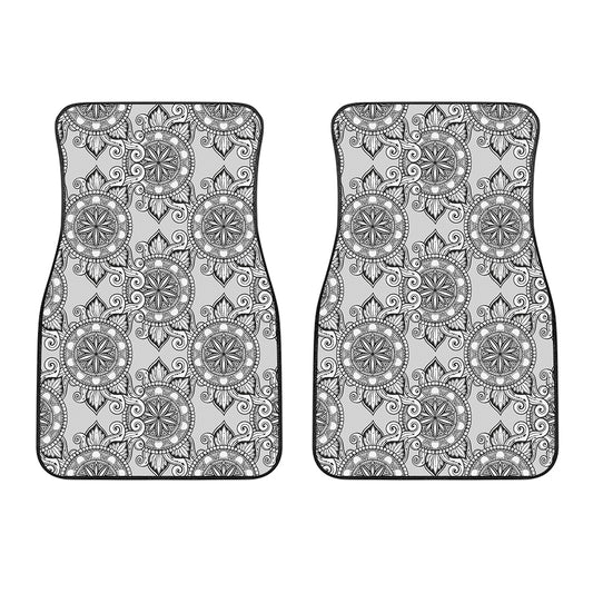 Zentangle Floral Pattern Print Front Car Floor Mats