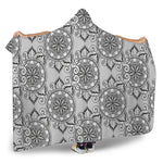 Zentangle Floral Pattern Print Hooded Blanket
