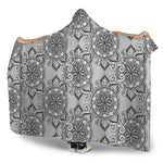 Zentangle Floral Pattern Print Hooded Blanket