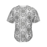 Zentangle Floral Pattern Print Men's Baseball Jersey